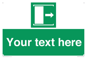 Custom sign safe condition Door slides right to open